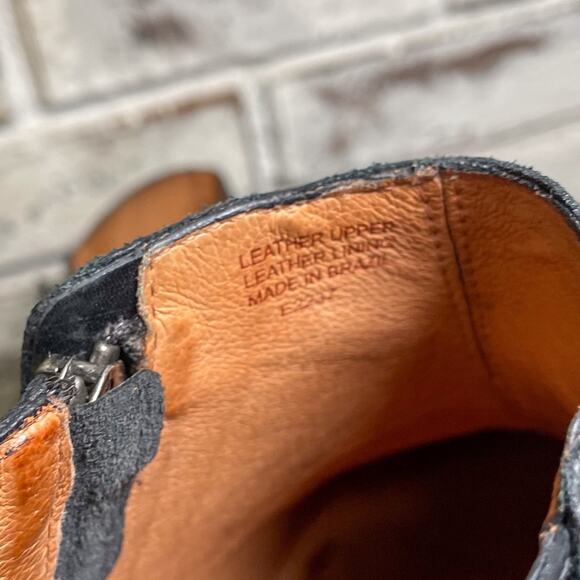 Madewell Cait Side Zip Suede & Leather Black Booties 8.5 - Picture 5 of 8